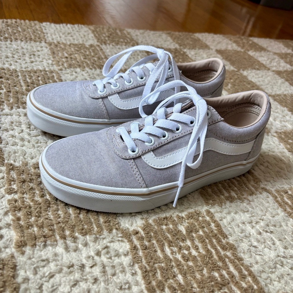 Vans Light Gray Canvas Sneakers